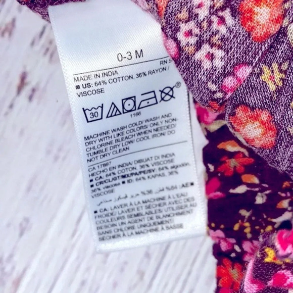 Old Navy floral bloomer shorts size 0-3 months - Picture 6 of 6